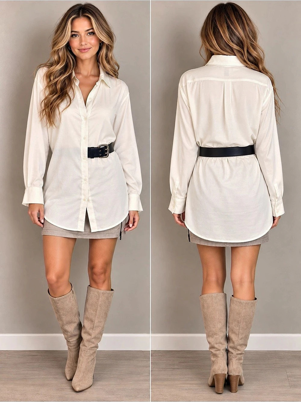 Banana Republic Ivory/white Oversized Button Down Tunic Shirt S